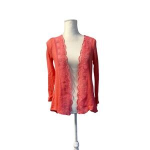 self esteem women open front cardigan lightweight orange sz xs